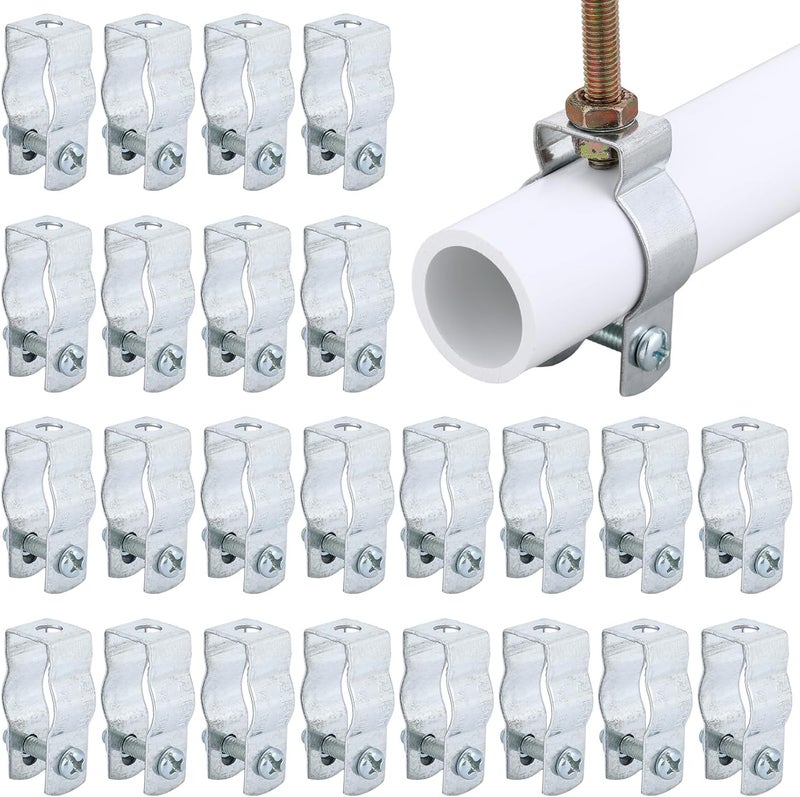 Yaocom 25 Pcs Zinc Plated Steel EMT Conduit Hanger with Bolt Ideal for Rigid and EMT Conduit Mounting to Surfaces, Insulated Supports or Threaded Rods, Furnished with Nut and Bolt (1/ 2 Inch) - Image 1